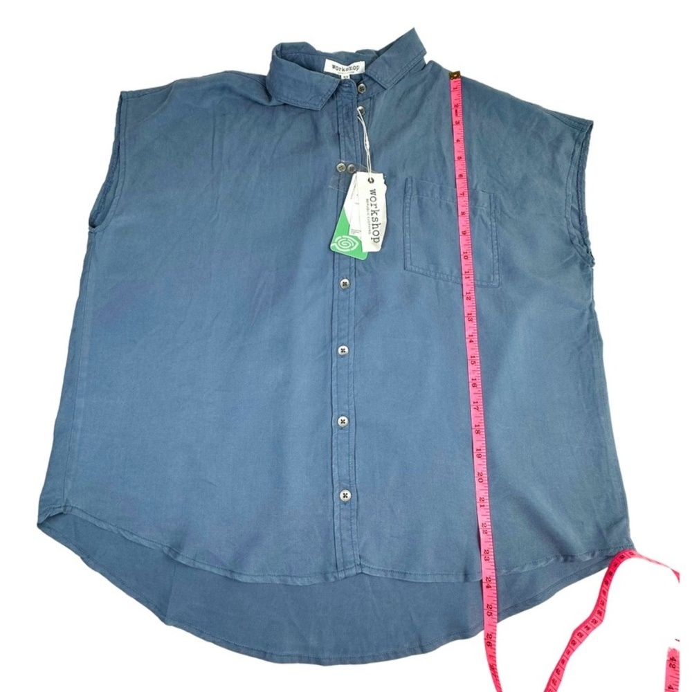 Workshop Sleeveless Chambray Button Front Blouse Size Medium NWT - Picture 6 of 8